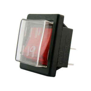 Клавишный переключатель YL208-01 вкл-откл 2 гр. конт. черн./красн. влагозащ. (30шт/упак) ЭНЕРГИЯ
