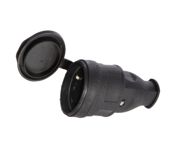 Розетка переносная с крышкой (каучук) РF